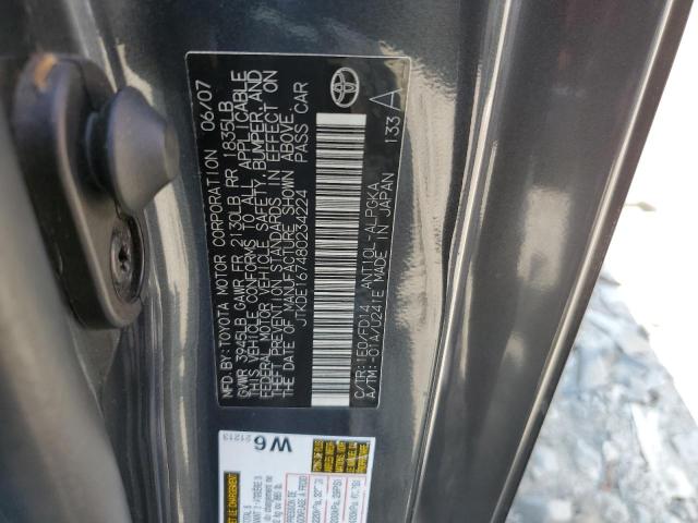 JTKDE167480234224 - 2008 TOYOTA SCION TC ნაცრისფერი ფოტო 12