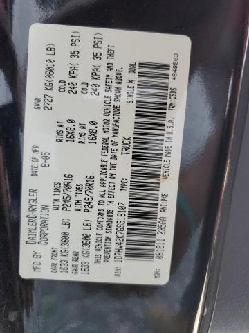 1D7HW42K76S516107 - 2006 DODGE DAKOTA SLT 黑色 照片 12