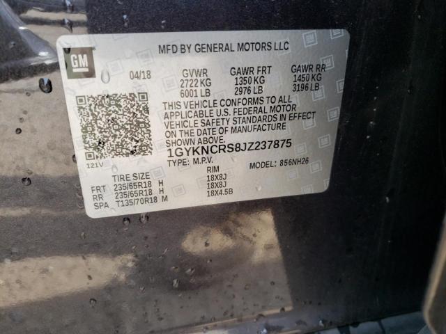 1GYKNCRS8JZ237875 - 2018 CADILLAC XT5 LUXURY 石墨色 照片 12