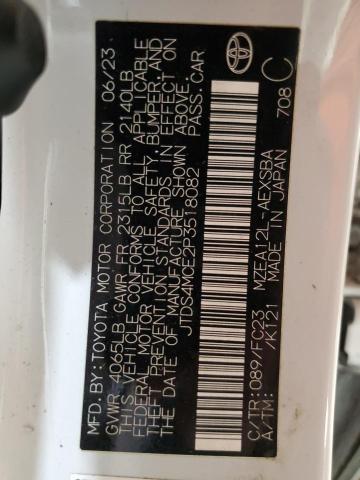 JTDS4MCE2P3518082 - 2023 TOYOTA COROLLA SE WHITE photo 12