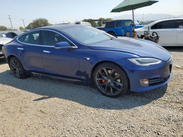 5YJSA1E41LF402557 - 2020 TESLA MODEL S Синій фото 4