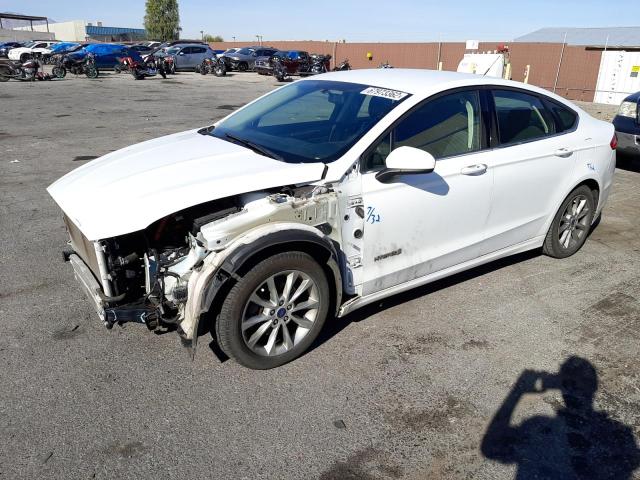 3FA6P0LU7HR183001 - 2017 FORD FUSION SE HYBRID WHITE photo 1