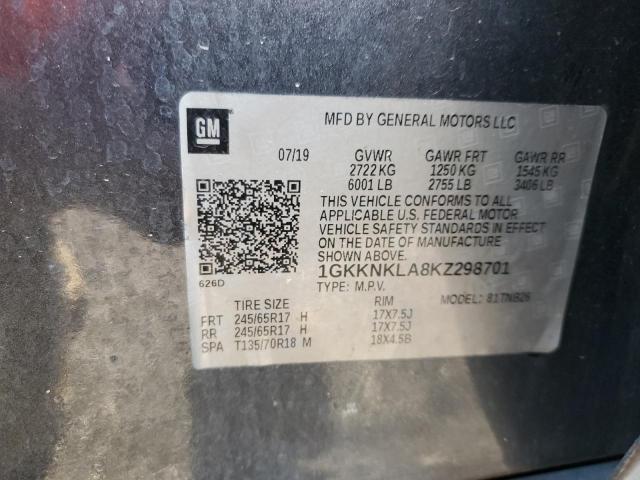 1GKKNKLA8KZ298701 - 2019 GMC ACADIA SLE Сұр фото 14