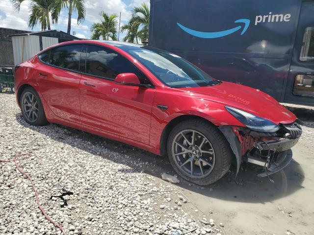 5YJ3E1EA3MF992101 - 2021 TESLA MODEL 3 RED photo 4