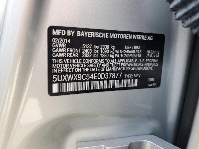 5UXWX9C54E0D37877 - 2014 BMW X3 XDRIVE28I SILVER photo 13