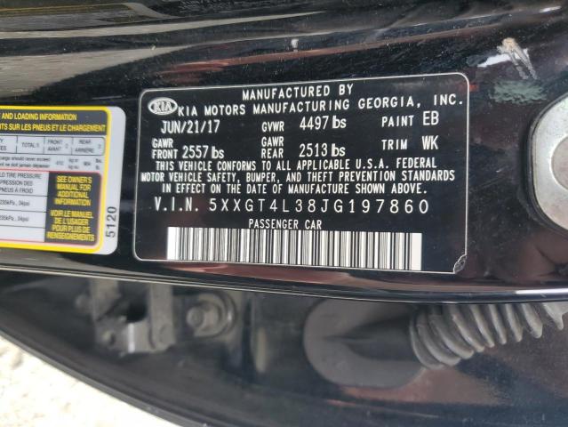 5XXGT4L38JG197860 - 2018 KIA OPTIMA LX BLACK photo 12
