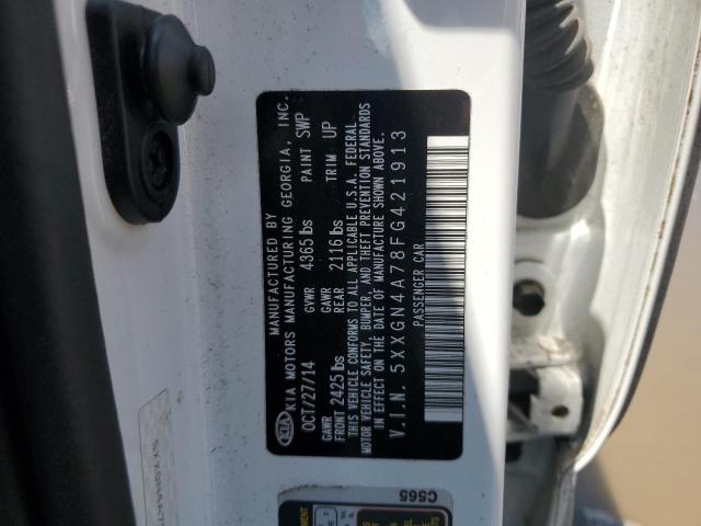 5XXGN4A78FG421913 - 2015 KIA OPTIMA EX WHITE photo 12