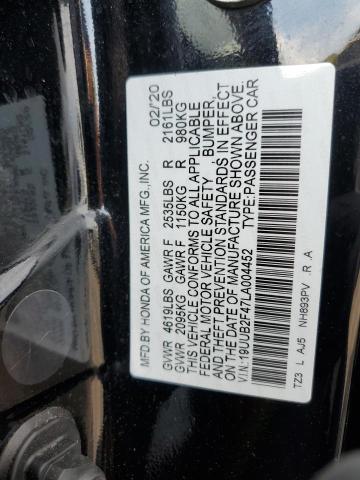 19UUB2F47LA004452 - 2020 ACURA TLX TECHNOLOGY BLACK photo 13