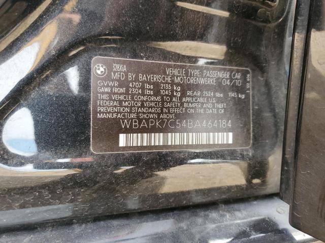 WBAPK7C54BA464184 - 2011 BMW 328XI XI BLACK photo 12