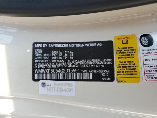 WMWXP5C54G2D15591 - 2016 MINI COOPER 白色 照片 12