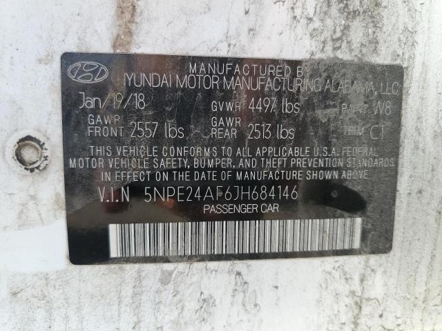 5NPE24AF6JH684146 - 2018 HYUNDAI SONATA SE 白色 照片 12