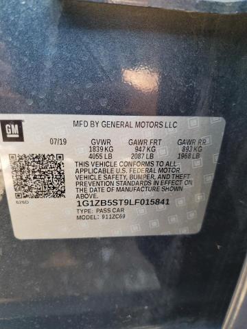 1G1ZB5ST9LF015841 - 2020 CHEVROLET MALIBU LS 蓝色 照片 12