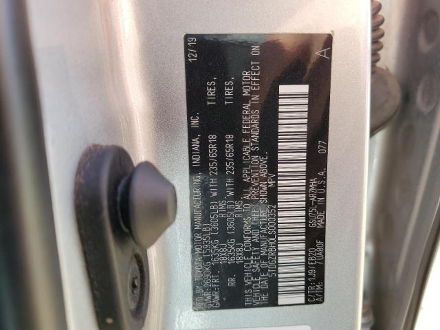 5TDGZRBH0LS000352 - 2020 TOYOTA HIGHLANDER XLE Gümüş foto 13