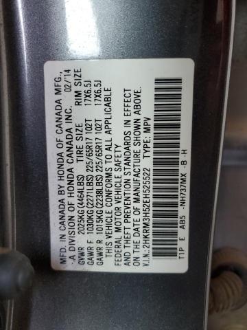 2HKRM3H52EH525522 - 2014 HONDA CR-V EX GRAY photo 13