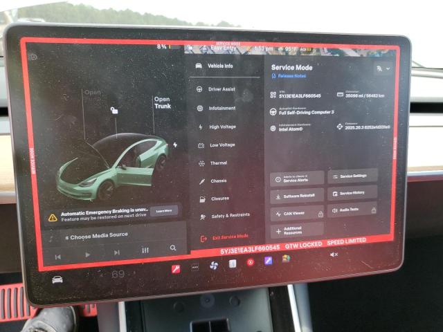 5YJ3E1EA3LF660545 - 2020 TESLA MODEL 3 WHITE photo 9