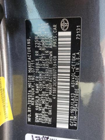 4T1BF3EK8BU759408 - 2011 TOYOTA CAMRY BASE Boz foto 12