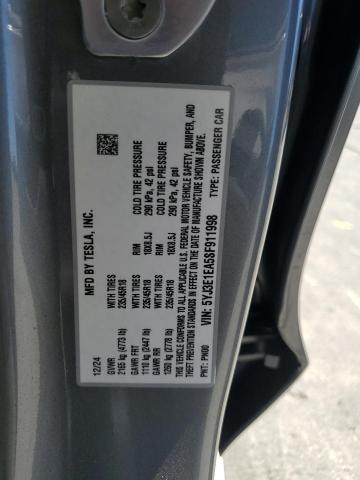 5YJ3E1EA5SF911998 - 2025 TESLA MODEL 3 GRAY photo 12