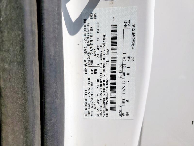 1FT7W2BA0PED18616 - 2023 FORD F250 SUPER DUTY Biały zdjęcie 13