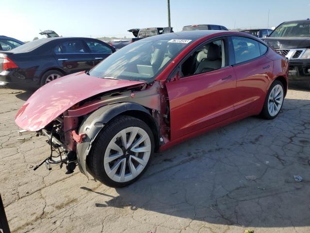 5YJ3E1EB6NF191060 - 2022 TESLA MODEL 3 AW RED photo 1