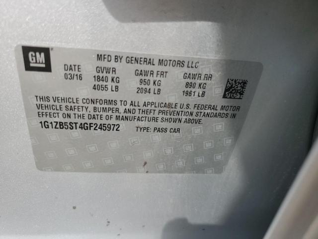 1G1ZB5ST4GF245972 - 2016 CHEVROLET MALIBU LS Gümüş foto 12