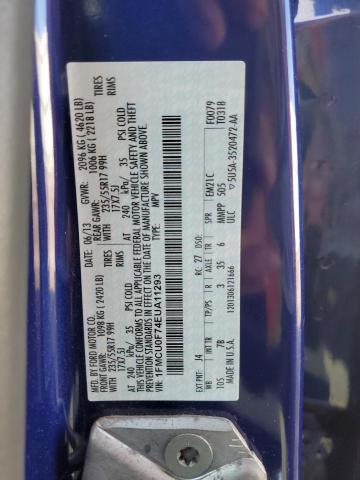 1FMCU0F74EUA11293 - 2014 FORD ESCAPE S BLUE photo 10