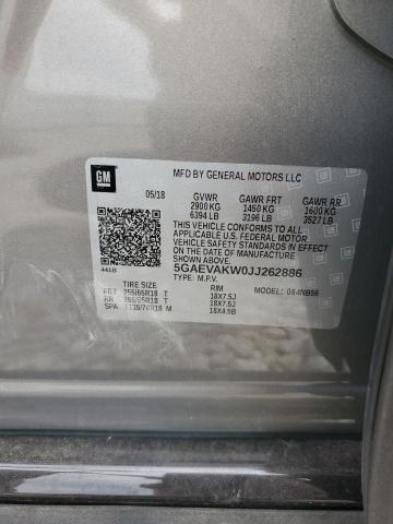 5GAEVAKW0JJ262886 - 2018 BUICK ENCLAVE ESSENCE Gris photo 13