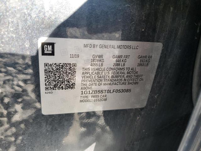 1G1ZB5ST0LF053085 - 2020 CHEVROLET MALIBU LS ნაცრისფერი ფოტო 12