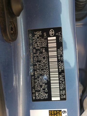 JTDKB20U653037237 - 2005 TOYOTA PRIUS ლურჯი ფოტო 12