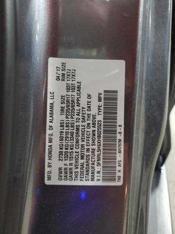 5FNRL5H6XHB025523 - 2017 HONDA ODYSSEY EXL ნაცრისფერი ფოტო 13