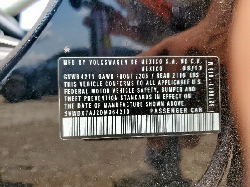 3VWDX7AJ2DM364210 - 2013 VOLKSWAGEN JETTA SE BLACK photo 13