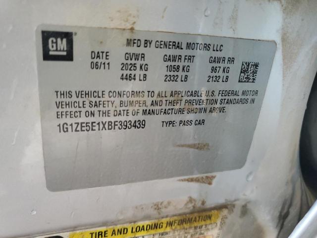 1G1ZE5E1XBF393439 - 2011 CHEVROLET MALIBU LTZ ვერცხლისფერი ფოტო 12