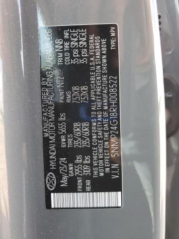 5NMP24G18RH008522 - 2024 HYUNDAI SANTA FE SEL 灰色 照片 13