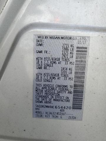 5N1DR2MN4HC654420 - 2017 NISSAN PATHFINDER S ვერცხლისფერი ფოტო 13