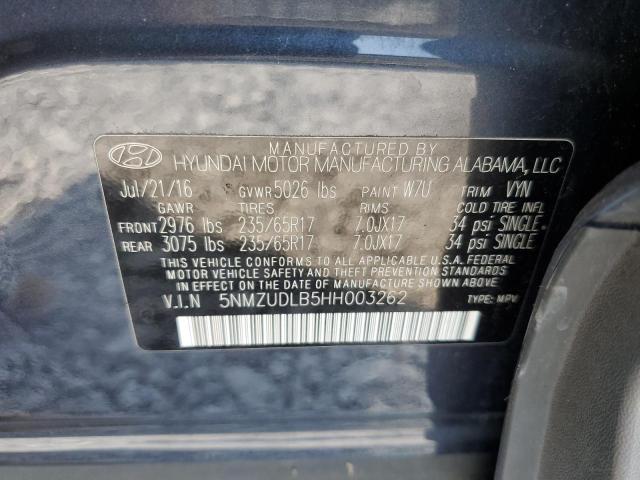 5NMZUDLB5HH003262 - 2017 HYUNDAI SANTA FE S 蓝色 照片 13