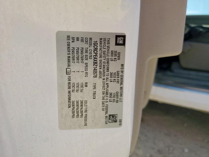 1GCRCPEAXBZ140578 - 2011 CHEVROLET SILVERADO C1500 WHITE photo 12