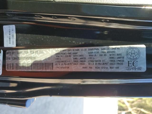 1C4HJXDG6PW589269 - 2023 JEEP WRANGLER SPORT Սև լուսանկար 12