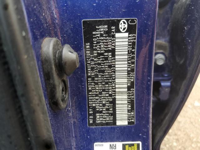 5YFS4MCE4NP101891 - 2022 TOYOTA COROLLA SE BLUE photo 12