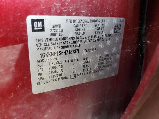 1GKKNPLS6HZ187370 - 2017 GMC ACADIA DENALI წითელი ფოტო 13