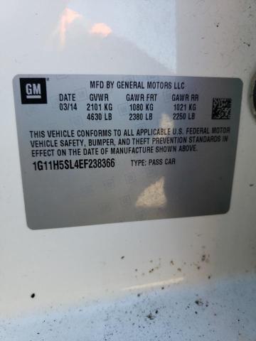 1G11H5SL4EF238366 - 2014 CHEVROLET MALIBU LTZ თეთრი ფოტო 12