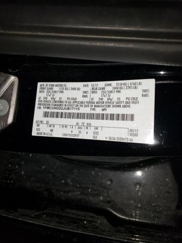 1FMCU9GD2JUB17115 - 2018 FORD ESCAPE SE BLACK photo 13