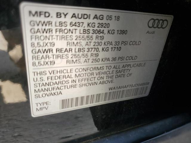 WA1AHAF70JD046939 - 2018 AUDI Q7 PREMIUM BLACK photo 13