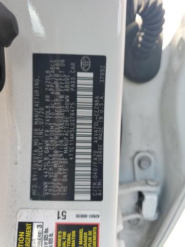 4T1C11AK5LU376475 - 2020 TOYOTA CAMRY LE Ақ фото 12