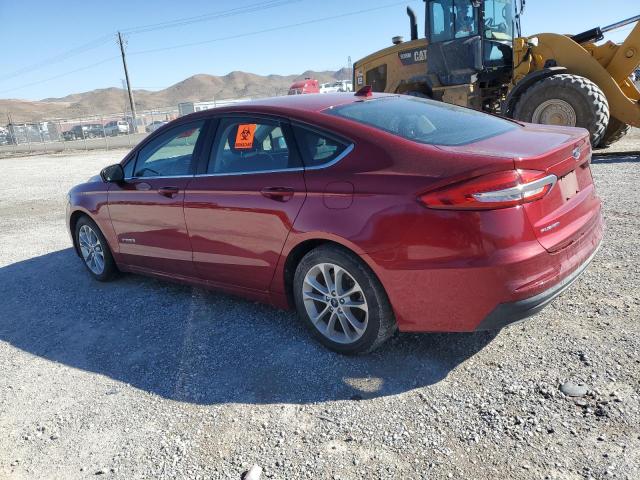 3FA6P0LU8KR220435 - 2019 FORD FUSION SE RED photo 2