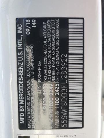 55SWF8DB3KU283922 - 2019 MERCEDES-BENZ C 300 Blanc photo 12