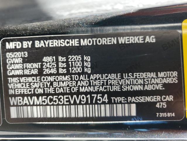 WBAVM5C53EVV91754 - 2014 BMW X1 XDRIVE35I BLACK photo 13