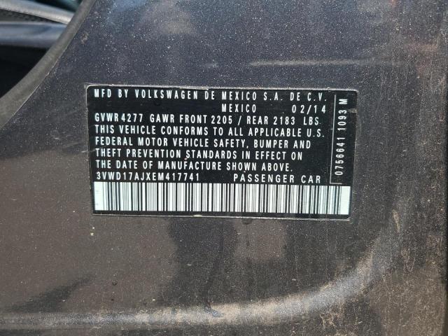 3VWD17AJXEM417741 - 2014 VOLKSWAGEN JETTA SE ნაცრისფერი ფოტო 12
