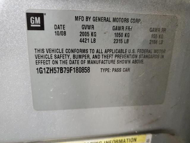 1G1ZH57B79F180858 - 2009 CHEVROLET MALIBU 1LT SILVER photo 12