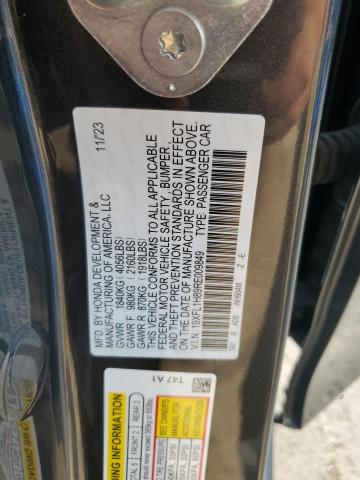 19XFL1H89RE009849 - 2024 HONDA CIVIC SPORT TOURING GRAY photo 12