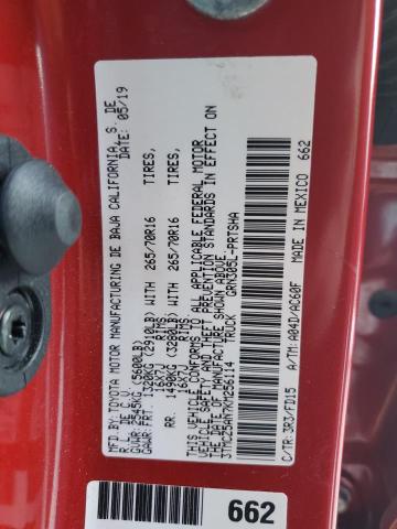 3TMCZ5AN7KM256114 - 2019 TOYOTA TACOMA DOUBLE CAB Kırmızı fotoğraf 12