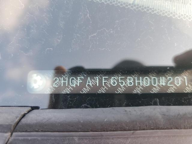 2HGFA1F65BH004201 - 2011 HONDA CIVIC LX-S Մոխրագույն լուսանկար 12